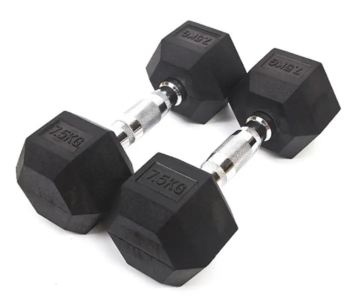 Wholesale Hex Rubber Coated Gym Dumbbells 100lbs Fitness Weight Rubber Hex Dumbbells in Lbs