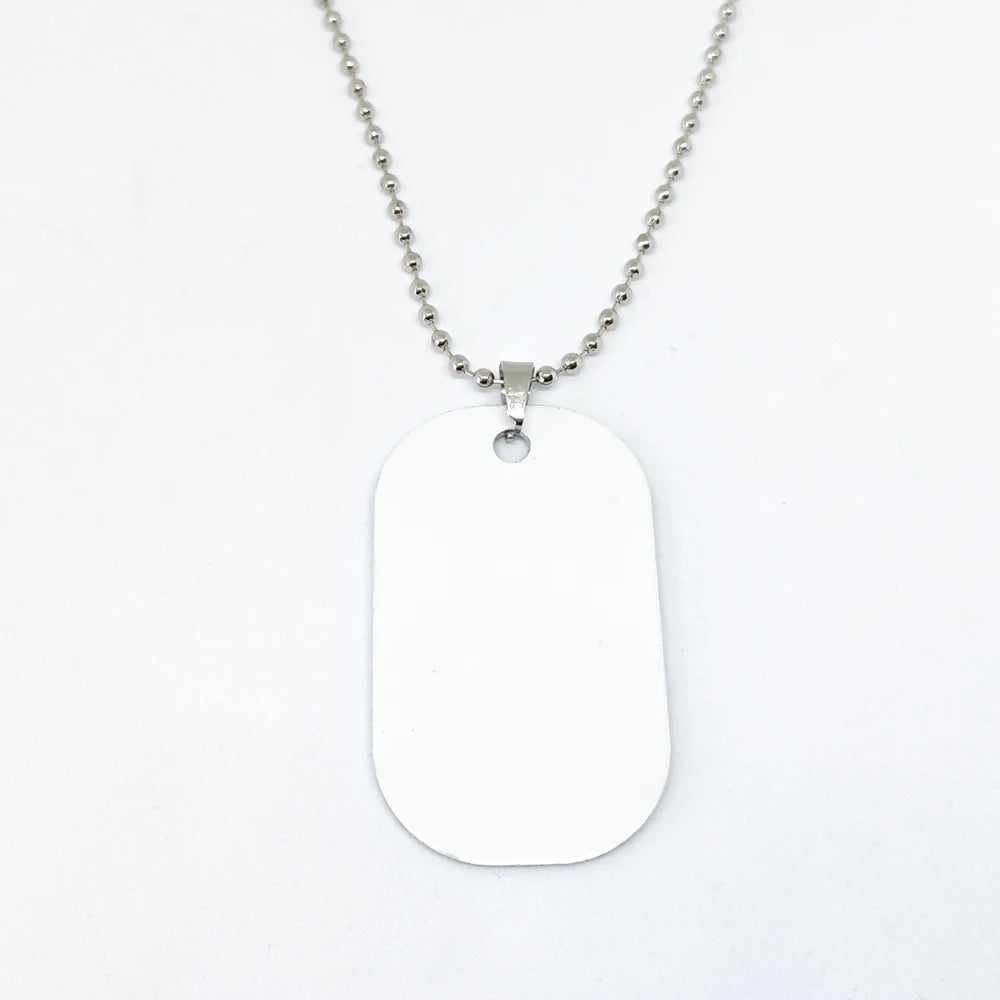 Sublimation Blank Aluminum Dog Tags Chain Necklace for Pet Dog Cat DIY Identity