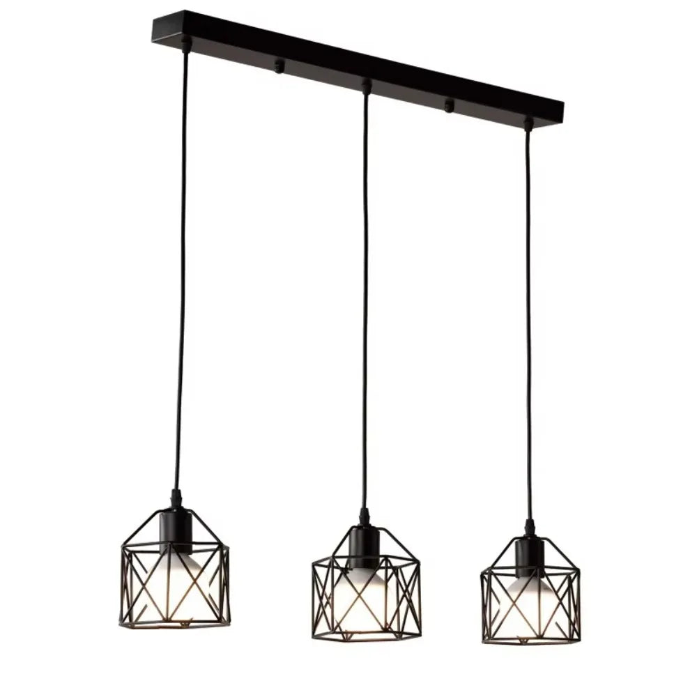 Nordic Metal Vintage Home Decorative Iron Chandelier Ceiling Light Indoor Restaurant Kitchen Decor Hanging Dining Pendant Light