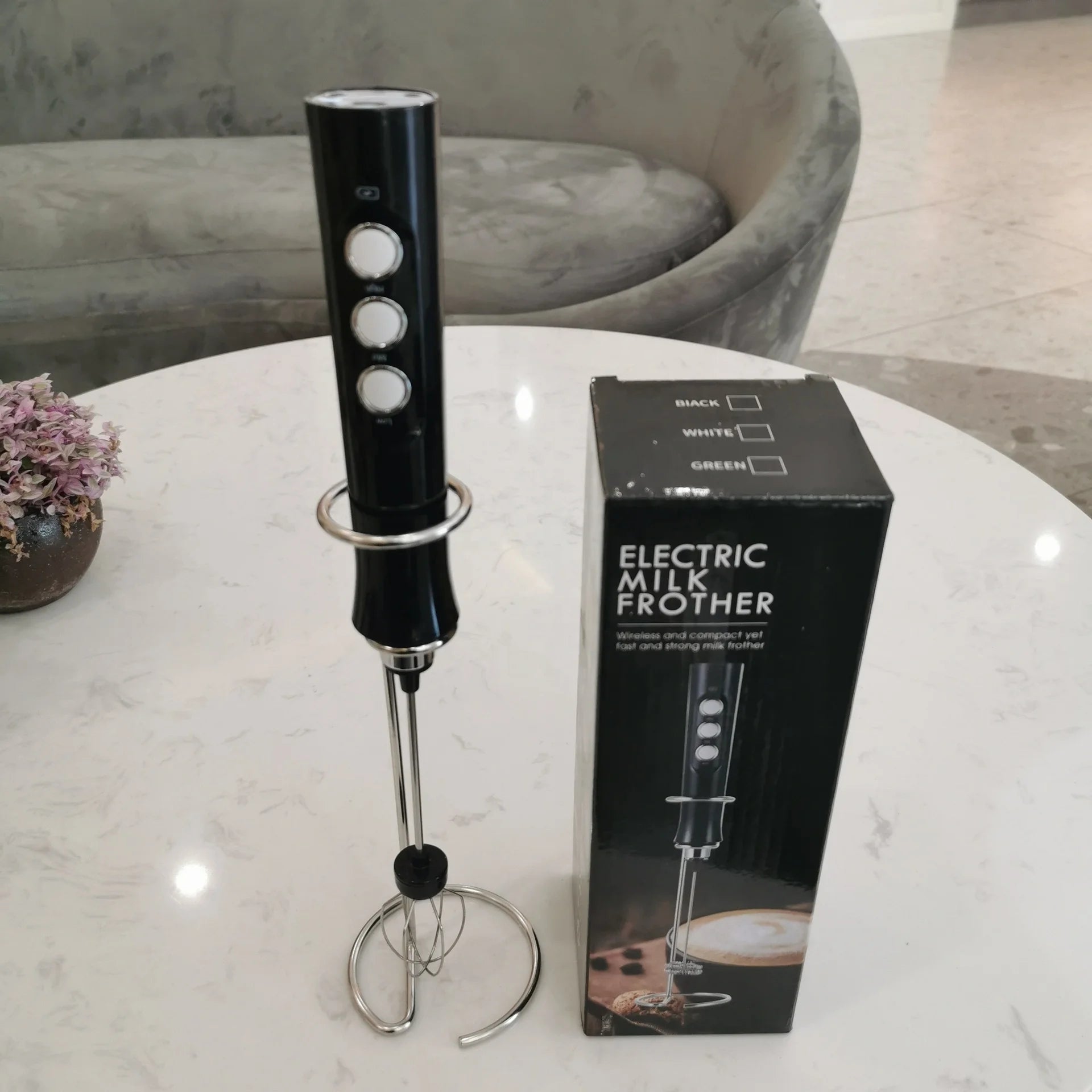 Wholesale Professional 3-Speed USB Rechargeable Electric Handheld Milk Frother with Stand for Coffee & Tea Foam Making