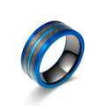 Hip Hop Fashion Carbon Fiber Men Ring Tarnish Free Stainless Steel Men's Finger Jewelry Full Size Engagement Band Rings