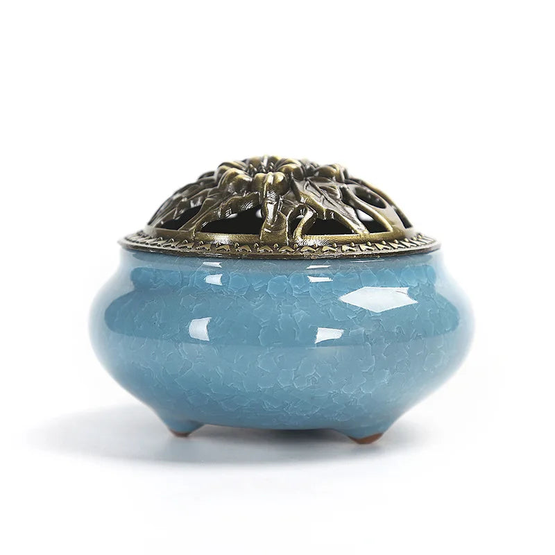 Ceramic Incense Holder Burner Censer Crack Blue Green pink Yellow Insulation High Quality Aromatic Use Stick Coil Incense