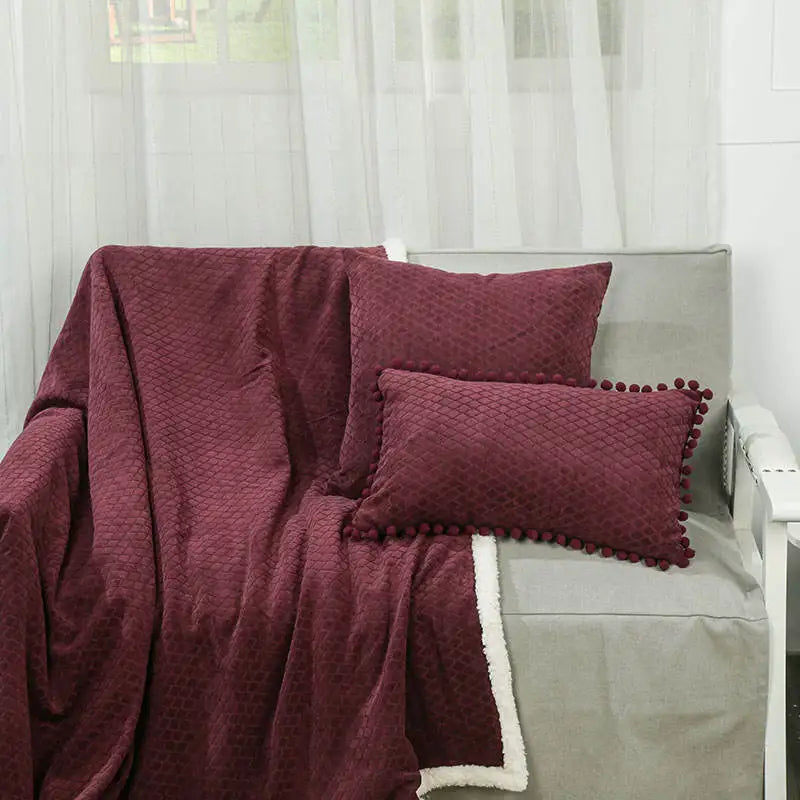 Amity Wholesale Custom Polyester Nylon Material Pillow Case Solid Color Corduroy Cushion Cover 45*45 Sofa Decorative Pillowcase