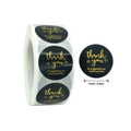 500pcs/roll Round Black Thank You Bronzing Gold Silver Thanks for Baking Gift Custom Stickers Diary