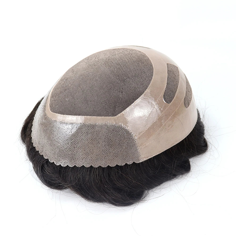 Bond 100% Human Hair Toupee Indian Hair Wigs Human Hair for Men Durable Strong Mono NPU Base Toupee for Men