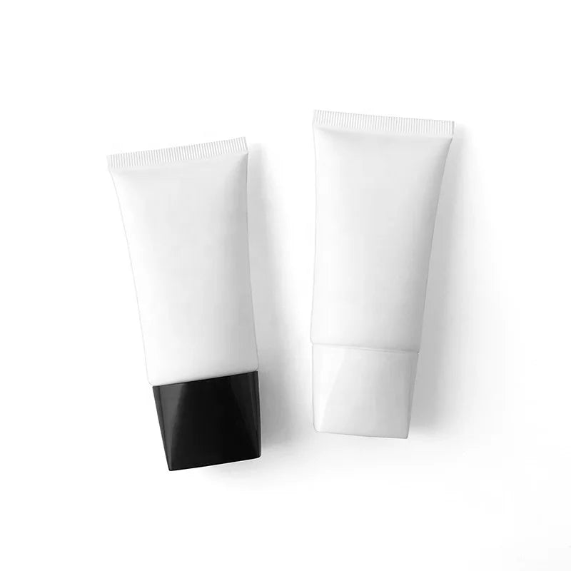50ml 50g Cream Lotion Squeeze Tubes Flat Matte White Super Oval Body Hand Cream Plastic Soft Bottle Squeeze Tube Custom Logo