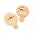 Custom Logo Wooden Magnetic Bottle Opener Refrigerator Magnet Multifunctional Beer Water Bottle Opener
