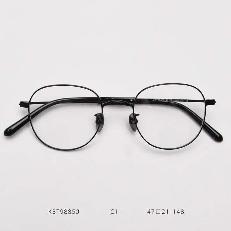Vintage Pure Titanium Eyeglasses Frame Men Retro Round Small Face Glasses Frame Women Japan Luxury Brand Designer Eyewear
