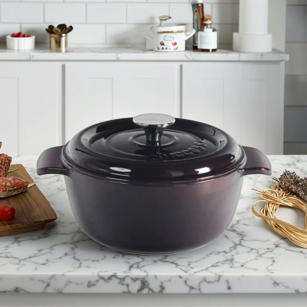 Hot Sale Enameled Round Cast Iron Cooking Nonstick Skillet Dutch Oven Casserole with Lid Dishes
