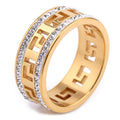 2022 Fashion Stylish Stainless Steel Rings Women Personalised Great Wall Pattern Ring Jewelry