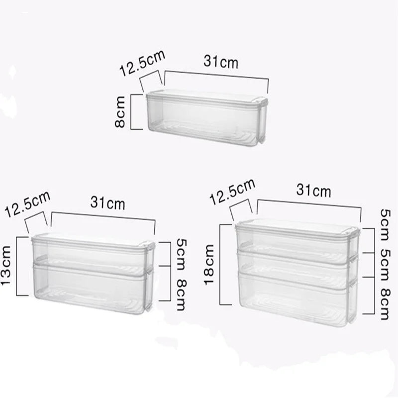 NFS2022 Kitchen Food Egg Vegetable Fish Noodle Storage Box Plastic Refrigerator Box Drawer