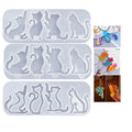 DIY Crystal Drop Glue Cat Keychain Pendant Silicone Mold Quicksand Night Light with Hole Hanging Piece Hanging Resin Mold