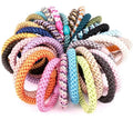 Colorful Simple Woven Elastic Sets Hair Tie Bracelet Spiral Hair Ties for Women