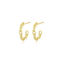 C-Shape Cute Minimalist Design 925 Sterling Silver Women's Stud Earrings Gold Plated Fashion Chain Link Engagement Party