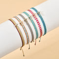 Hot Sale Vintage Ethnic Style Hand-Woven Hand Rope Bohemian Crushed Diamond Cross Braided Strings Bracelet for Women