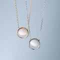 925 Sterling Silver Cat's Eye Stone Pendant Necklace Timeless Rose Gold/18K Gold/Rhodium Plated Dainty Pendant for Date