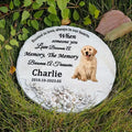 Pet Memorial Plaque Resin Hand-Painted Photo Engraving Floral Design Including Name Birth Death Years Outdoor Model