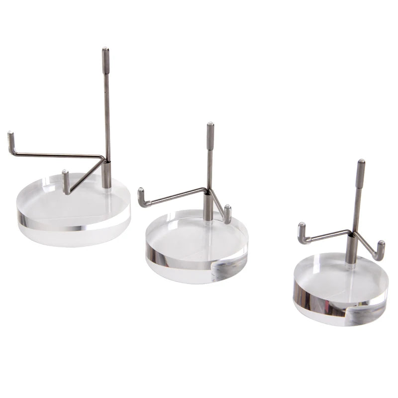 Clear Acrylic Stainless Steel Foldable Display Stand Holder Adjustable Metal Arms for Gemstones Fossils Plates Crystals MegaBDM