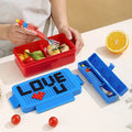 Creative DIY Pixel Building Block Japanese Bento Boxes Heatable Food Container for Lunch Picnic Salad Fruit Kids-friendly