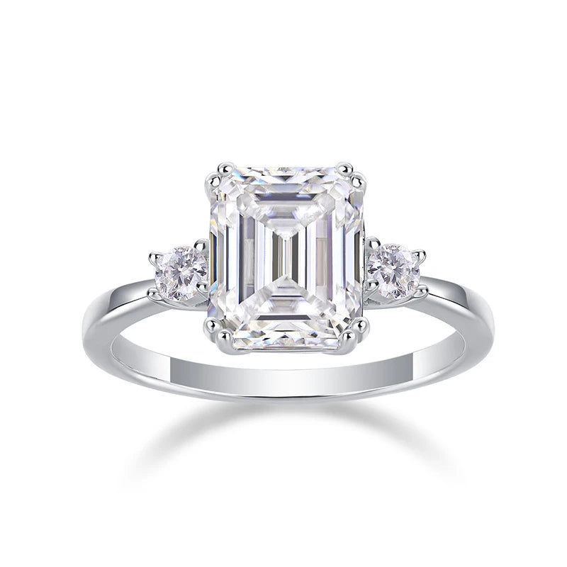 4CT Moissanite Closed Ring Lab Grown Diamond 925 Sterling Silver Casual Rings for Ladies