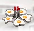 Heart Round Flower Star Shaped Wholesale Different Shapes Non-stick Stainless Steel Egg Ring Egg Mould with Silicone Handle