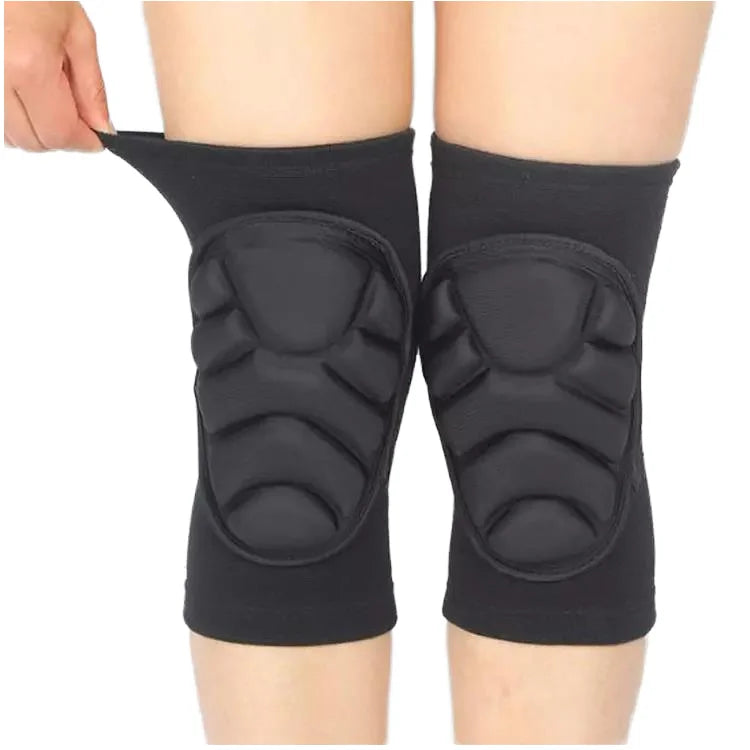 Compression Anti-Collision Protector Knitted Knee Brace Thick Sponge Cushion Honeycomb Volleyball Knee Pads Sponge Knee Sleeves