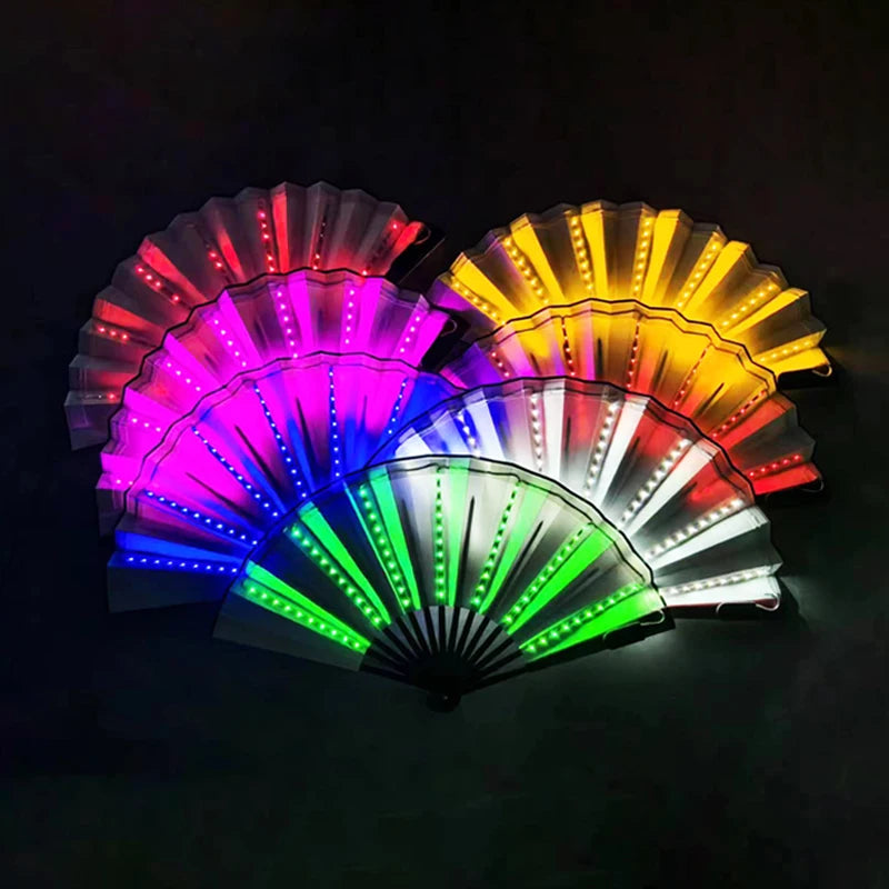 Factory Price Customs Multi Color Led Promotional Fans Fashion Led Flashing Light up Party Fans