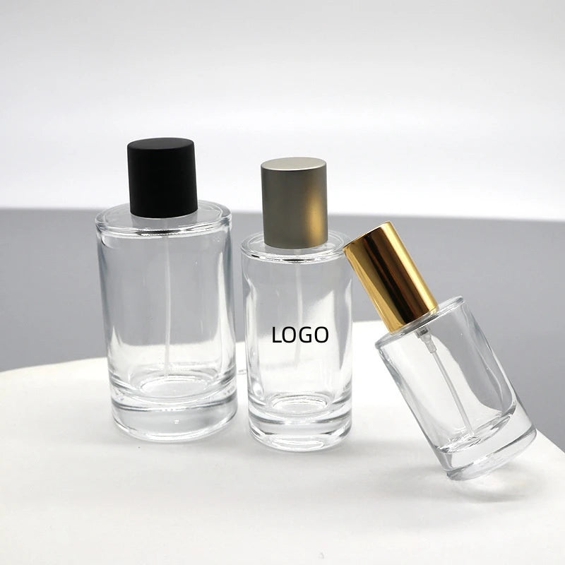 Empty Cosmetic Glass Perfume Bottles 30ml/50ml/100ml Round/Square/Customized Shape Pump Spray with Box for Face Cream & Skincare