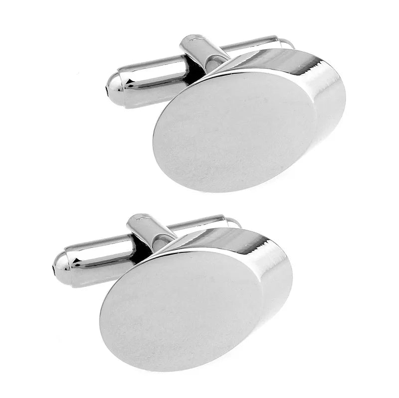 Wholesale Silvery Oblique Design Blank Cufflinks Custom Mens Suit Shirt Fashion Accessory Wedding Tuxedo Trendy Jewelry Gift
