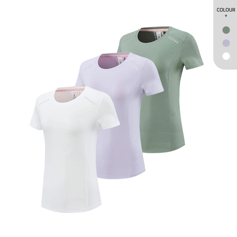 Athletic Gym Shirts Women Quick Dry Active Wear Workout T Shirt Summer Running Sport Shirt