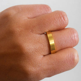 Fashion Chic Korean Hip Hop Stainless Steel 4mm Wide 2mm Thick Satin Finish Blank Pinky Finger Ring Unisex Men Women