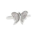 New Arrival Low MOQ Real Silver S925 Girls Silver Jewelry Cock Micro Pave Cz butterfly Ring for Women
