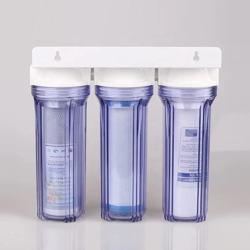 10inch Transparent Filter Housing 3 Stage Water Filter Cartridge and Carbon Block Premium Quality for Clean and Healthy Water