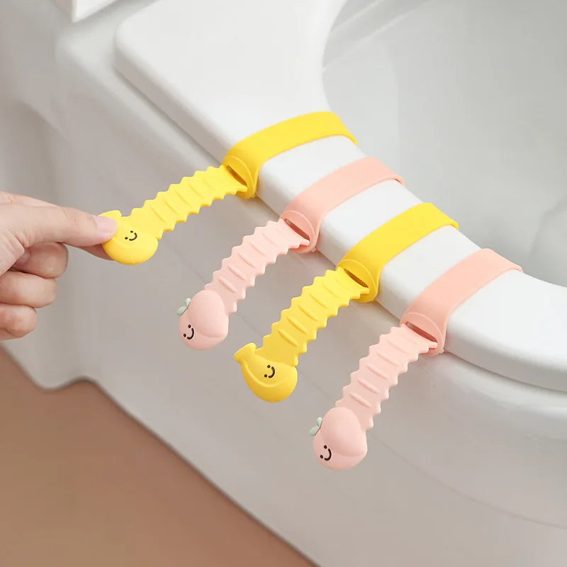 HelloWorld Small Container Creative Silicone Lift Toilet Seat Cover Toilet Accessories Household Items Toilet Seat Opener