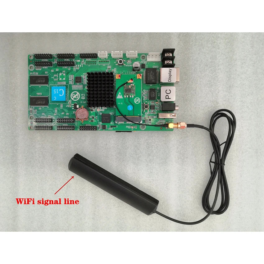 Asynchronous HD-C15  LED Display Control Card WIFI/RJ45/USB HUB75 384x320/112x1024 Pixel Video Processor