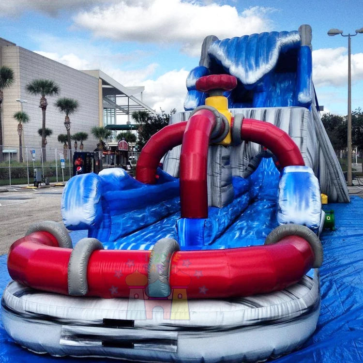 Dual Lane 15ft Inflatable Hydro Blaster Water Slide for Kids Outdoor Waterslide Jumpers for Shopping Mall School & Public Use