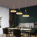 Modern Luxury Gold Black Square Round Pendant Lights for Bedroom Kitchen Island Bar Metal Led Pendant Lights Adjustable Height