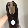 HQ Hand Tied Silk Topper 100%  Human Hair Clip in Extensions Natural Hair Line