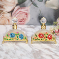 New 20ml Patented Half Round Rose Flower Metal Perfume Bottle Stones Essential Oil Refillable Attar Bottles Factory Outlet 20407