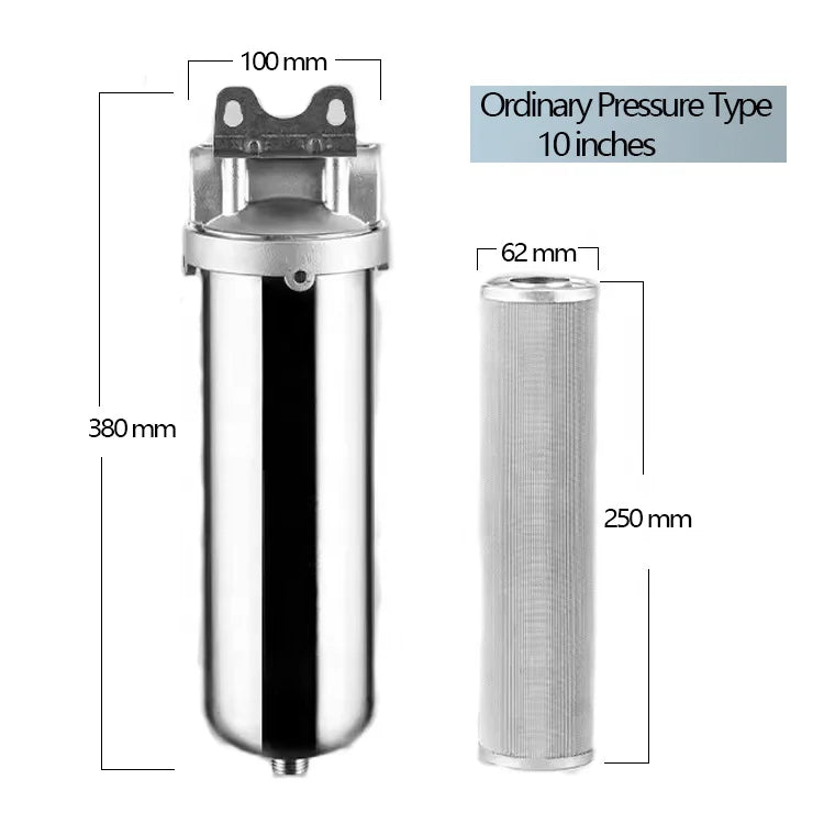 10" Powerful Filtration: High-Flow Modular Stainless Steel Prefilter for Commercial Use