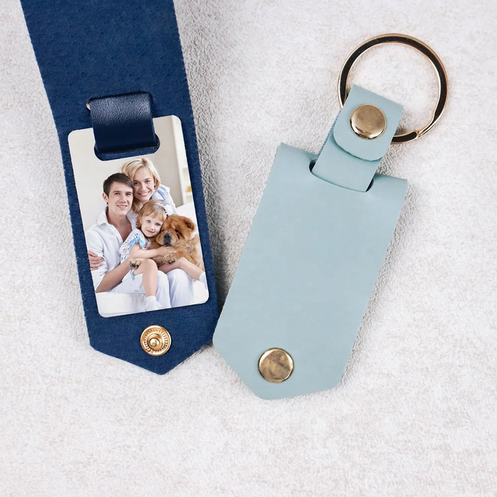 Customized Metal Designer Keyring with PU Leather Light Weight Blank Key Chains Fashion Customized Metal Keychain