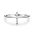 Fashion Fine Jewelry 925 Sterling Silver Micro Inlay CZ Diamond Women Cross Shape Stackable Ring