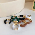 New Arrival Custom Colorful Oil Drop Small Hoop Earrings Vintage 18K Gold Plated Stainless Steel Diamond Main Enamel Accents