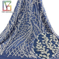 New Design Embroidery With Pearl Beaded Tulle Lace Fabric Luxury White Bridal Heavy Sequin Mesh Lace Fabric for Wedding Dresses