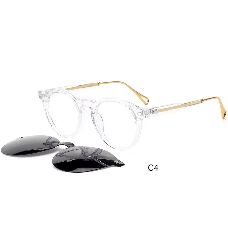 Magnetic Clips Quality Polarized Clip on Sunglasses Clip-On Sun Glasses Fashion Acetate Frames Glasses Sunglasses Custom Logo