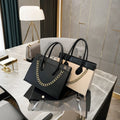 Women's Large Capacity New Design Smile Bags Structured Bag PU Leather Handbag with Chain