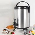 MS Commercial Custom Stainless Steel Cannaburst 8l/10l Color Double Layer Milk Tea Bucket Cold Ice Drum Barrels Milk Tea Barrel