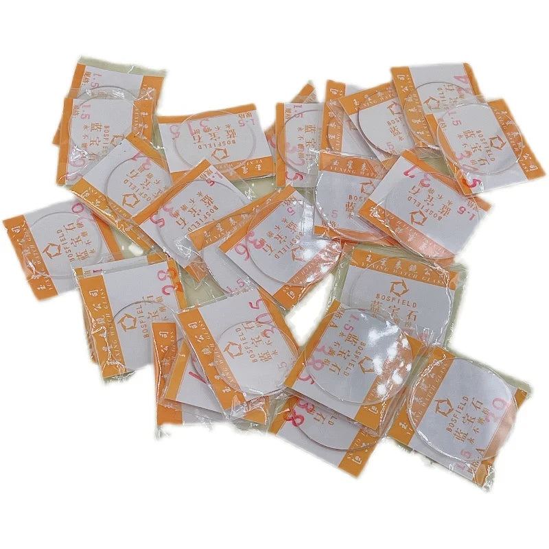 Watch Accessories 25PCS Set Sapphire Glass 1.5mm Thick Flat Lens Watch Glass Surface 27mm-39mm One Piece Each