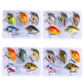Wholesale Box008 Combo 2.7cm 1.5g 5pcs/box Artificial ABS Hard Plastic Mini Crank Baits Fishing Lures Kit Set MegaBDM