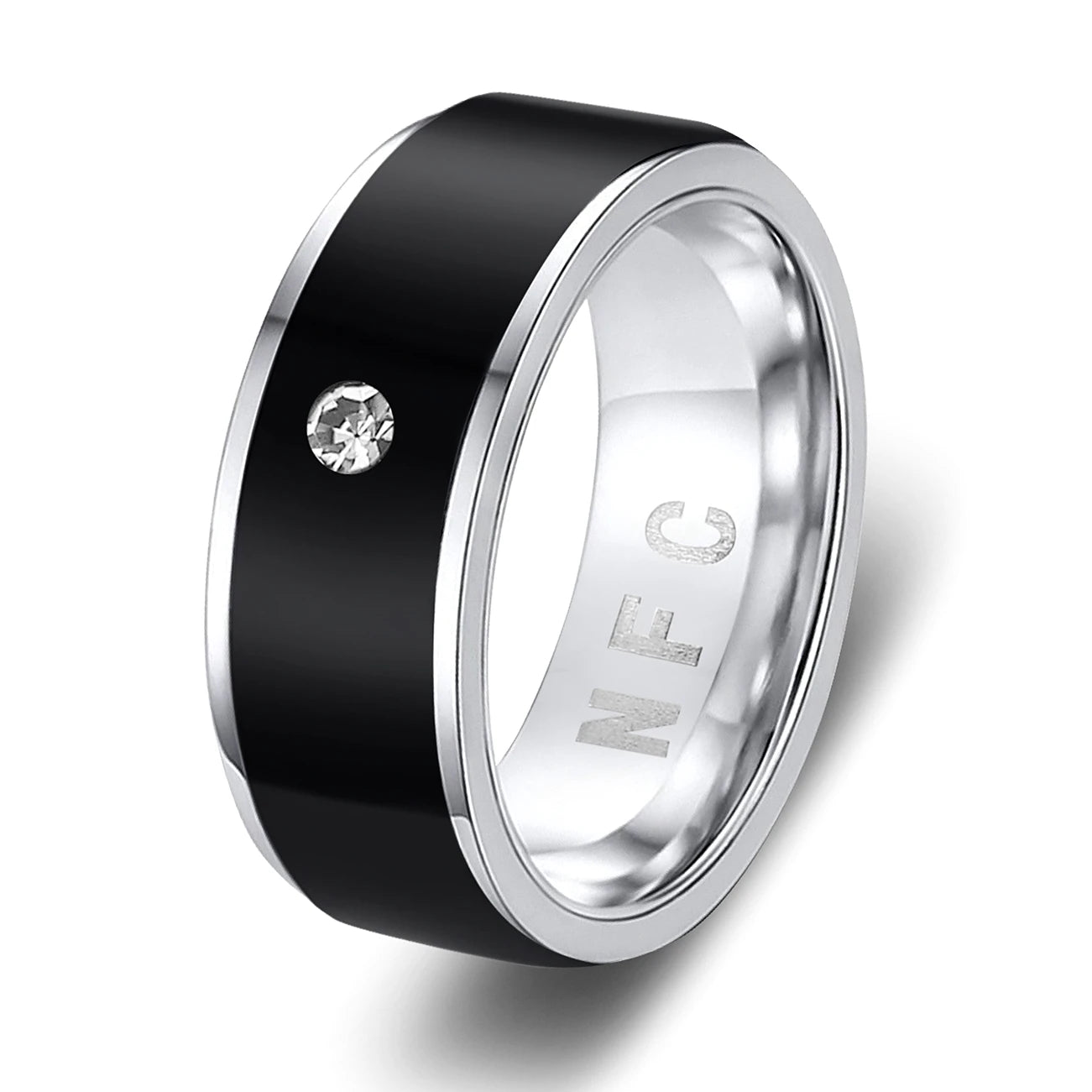 Hot Sale Technology Ntag213 Chip Wearable Ring Jewelry Stainless Steel Ring Statement Mobile Tags Smart Ring Gifts for Women Men